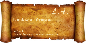 Landauer Armand névjegykártya